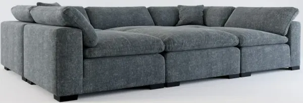 Plush Core Comfort 6-Piece Pit Sectional - Contessa Shadow