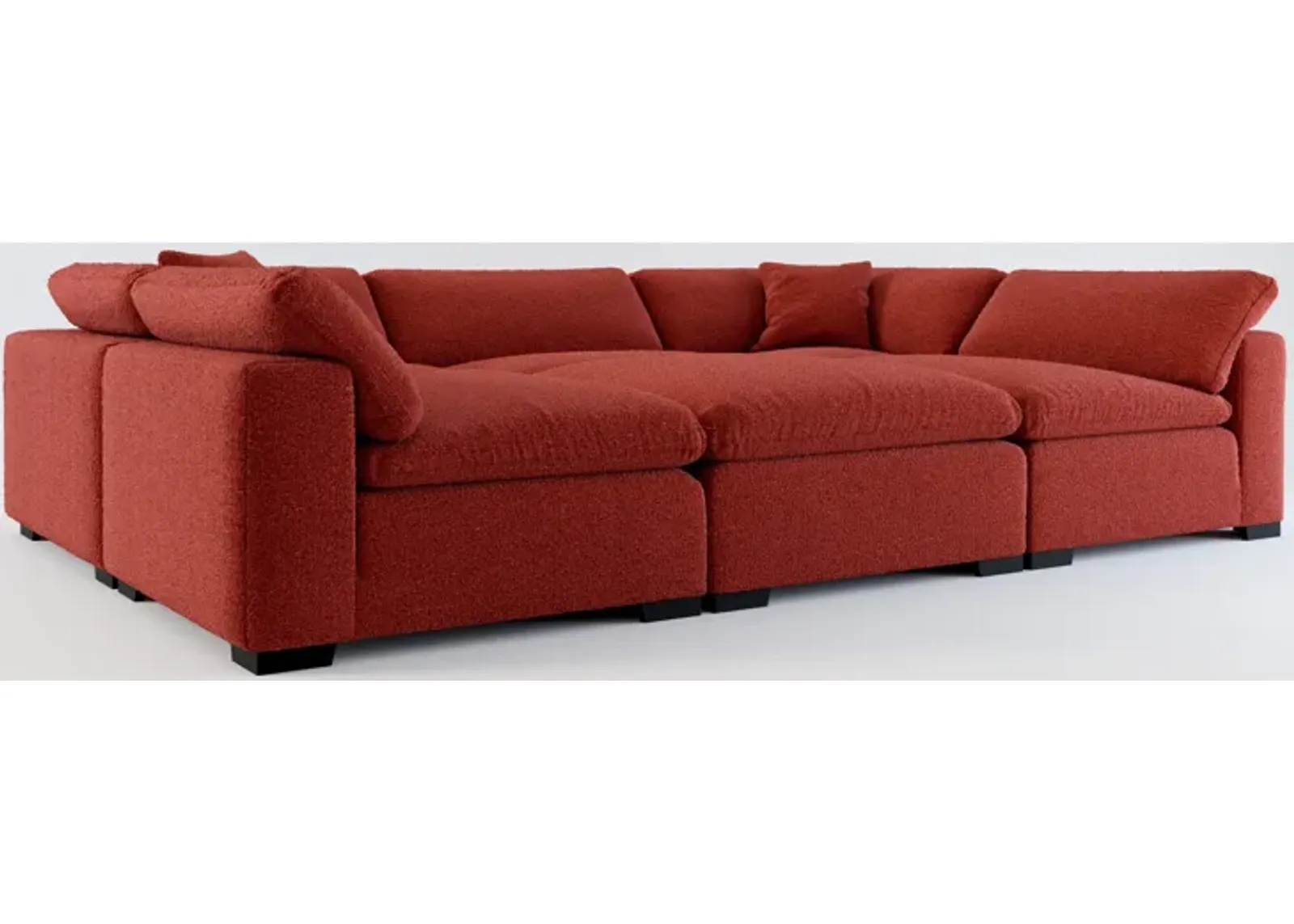 Plush Core Comfort 6-Piece Pit Sectional - Bloke Brick