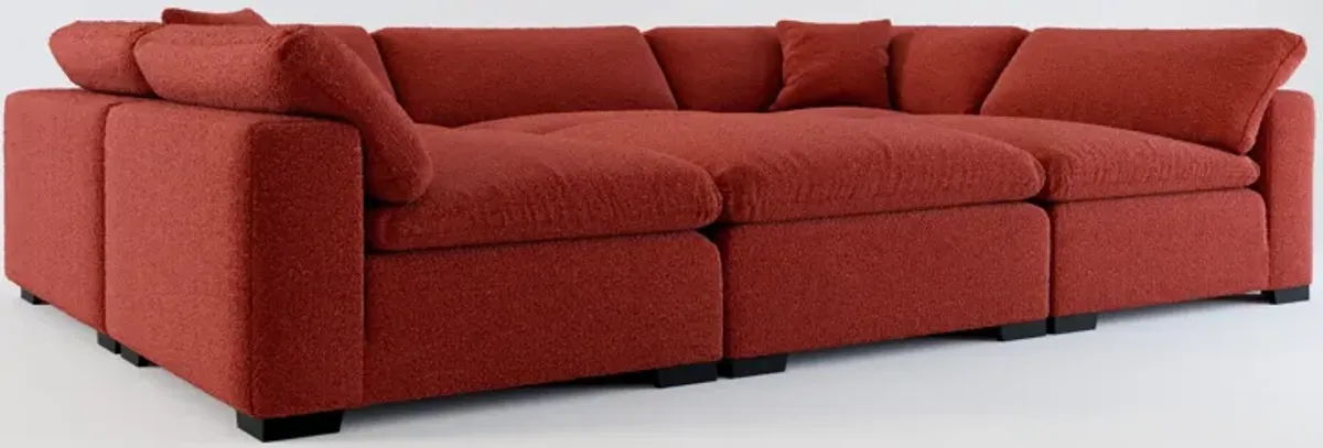 Plush Core Comfort 6-Piece Pit Sectional - Bloke Brick