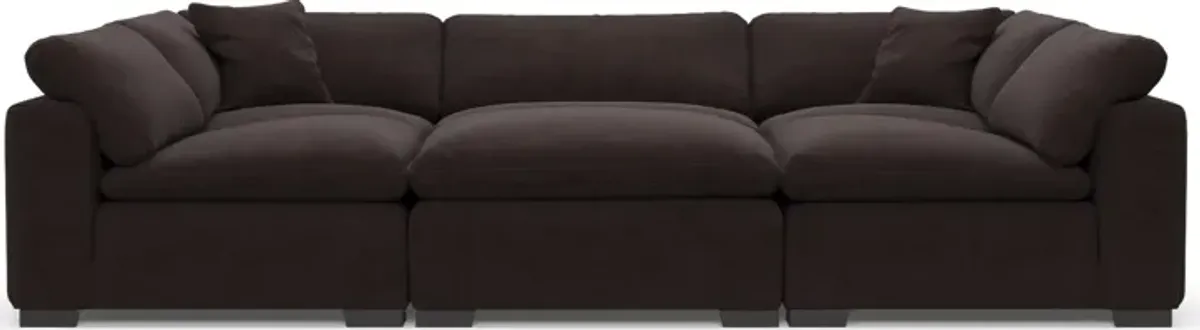 Plush Core Comfort 6-Piece Pit Sectional - Merrimac Dark Brown