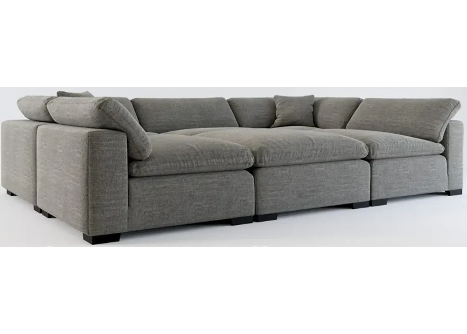 Plush Core Comfort 6-Piece Pit Sectional - Curious Charcoal