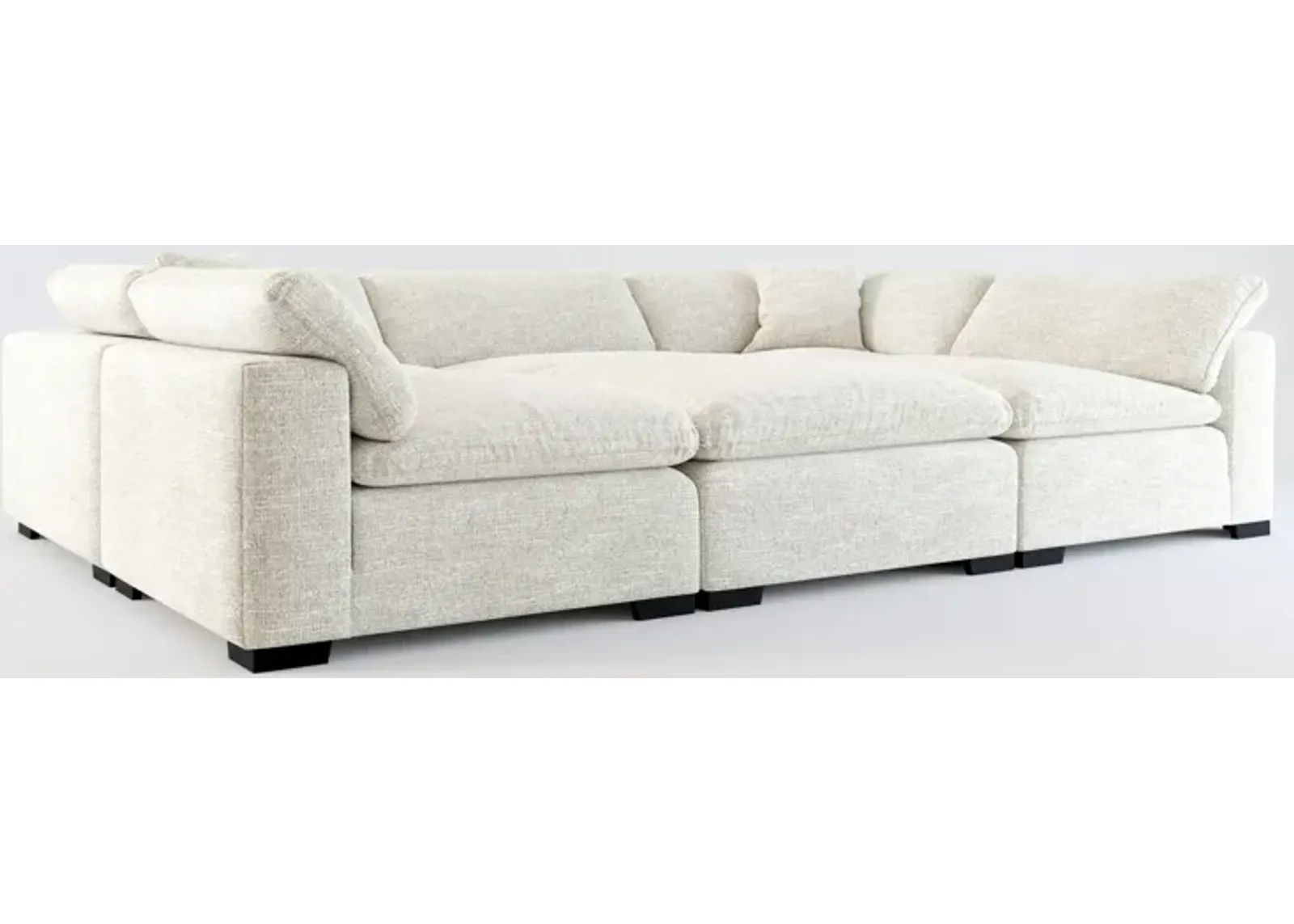 Plush Core Comfort 6-Piece Pit Sectional - M Ivory