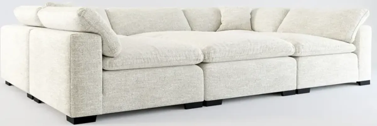 Plush Core Comfort 6-Piece Pit Sectional - M Ivory