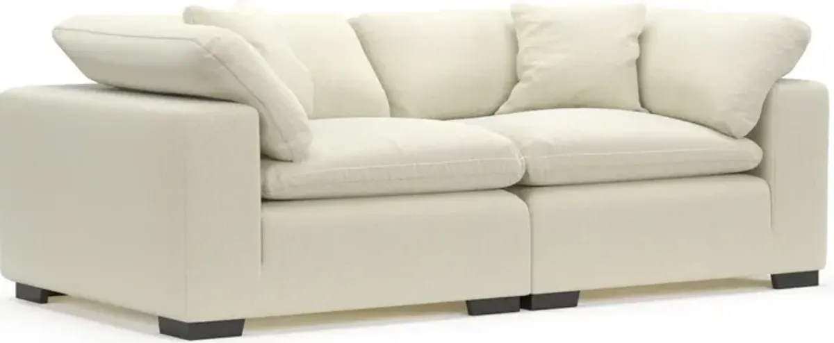 Plush Core Comfort Eco Performance Fabric 2-Piece Sofa - Fincher Ivory