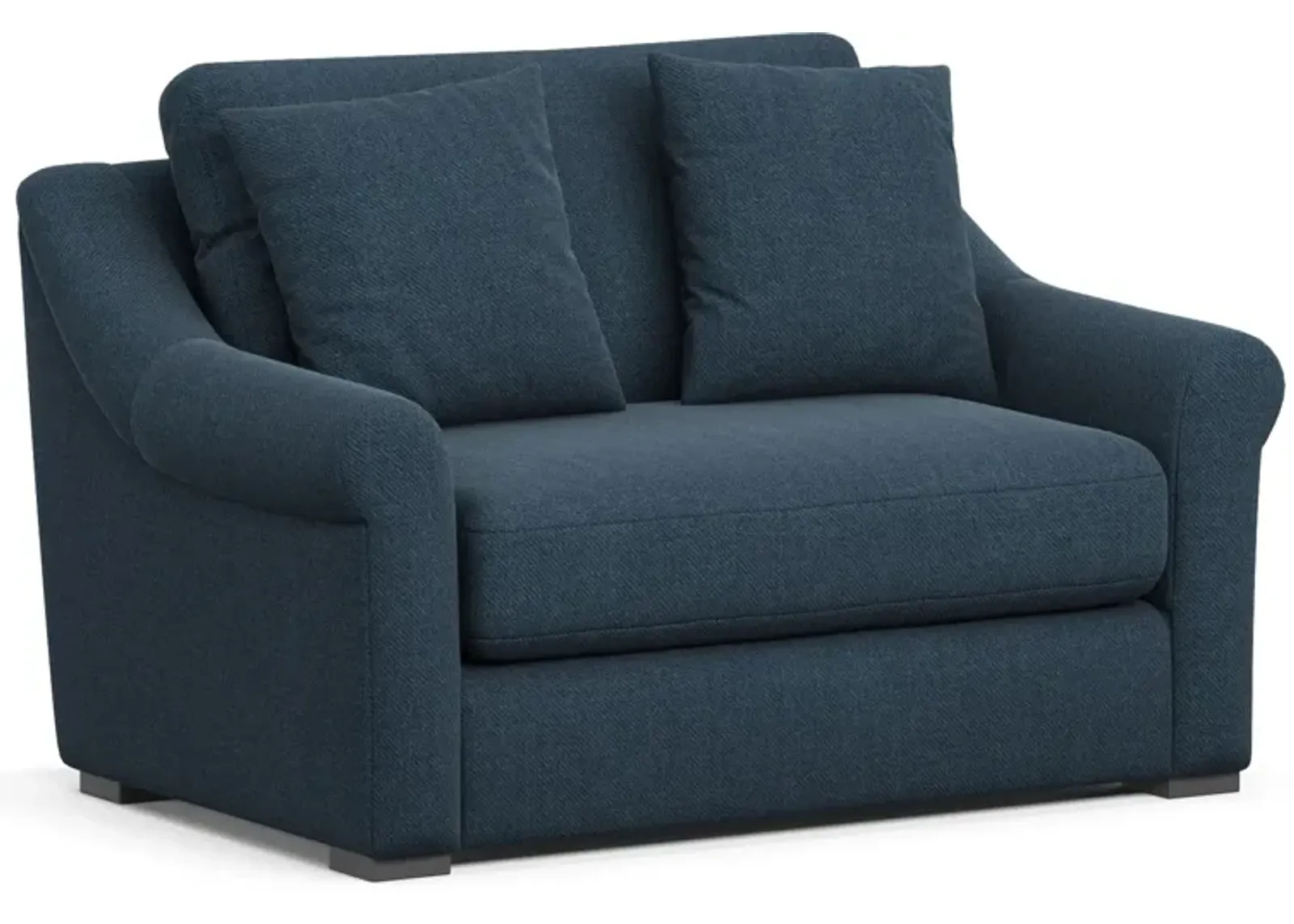 Bowery Foam Comfort Chair and a Half - Broderick Indigo