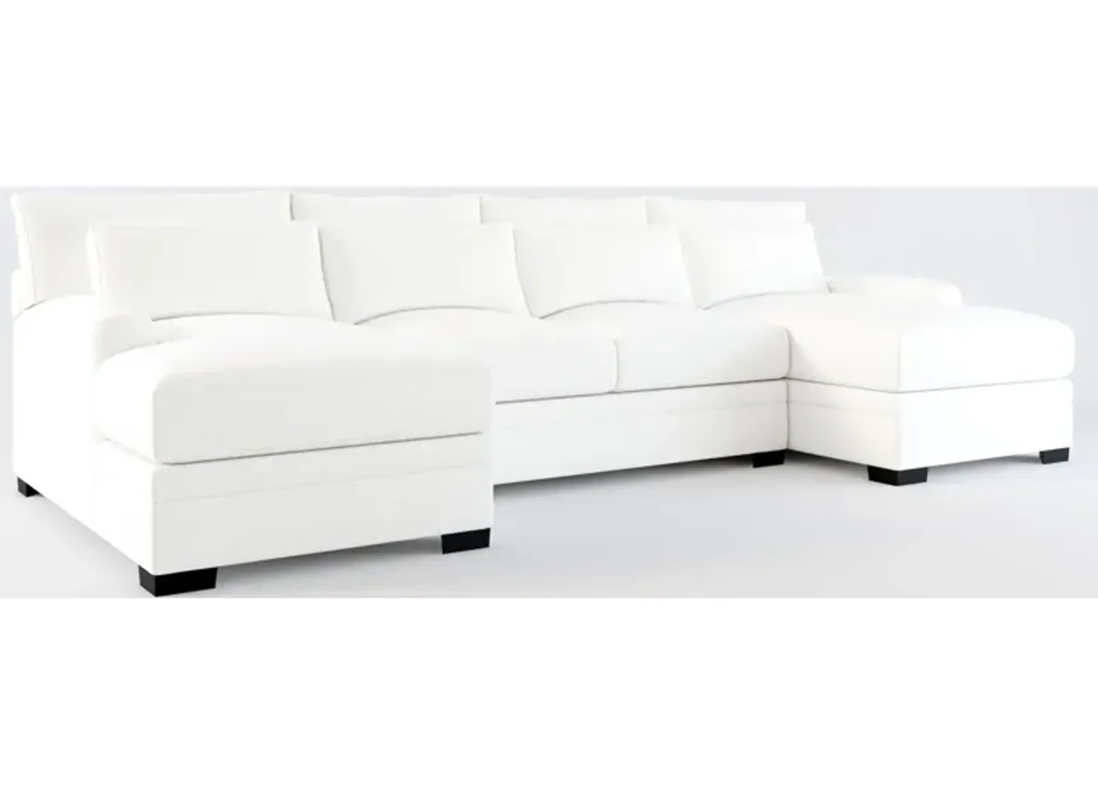 Winston Hybrid Comfort 3-Piece Sectional with Dual Chaise - Contessa Vanilla