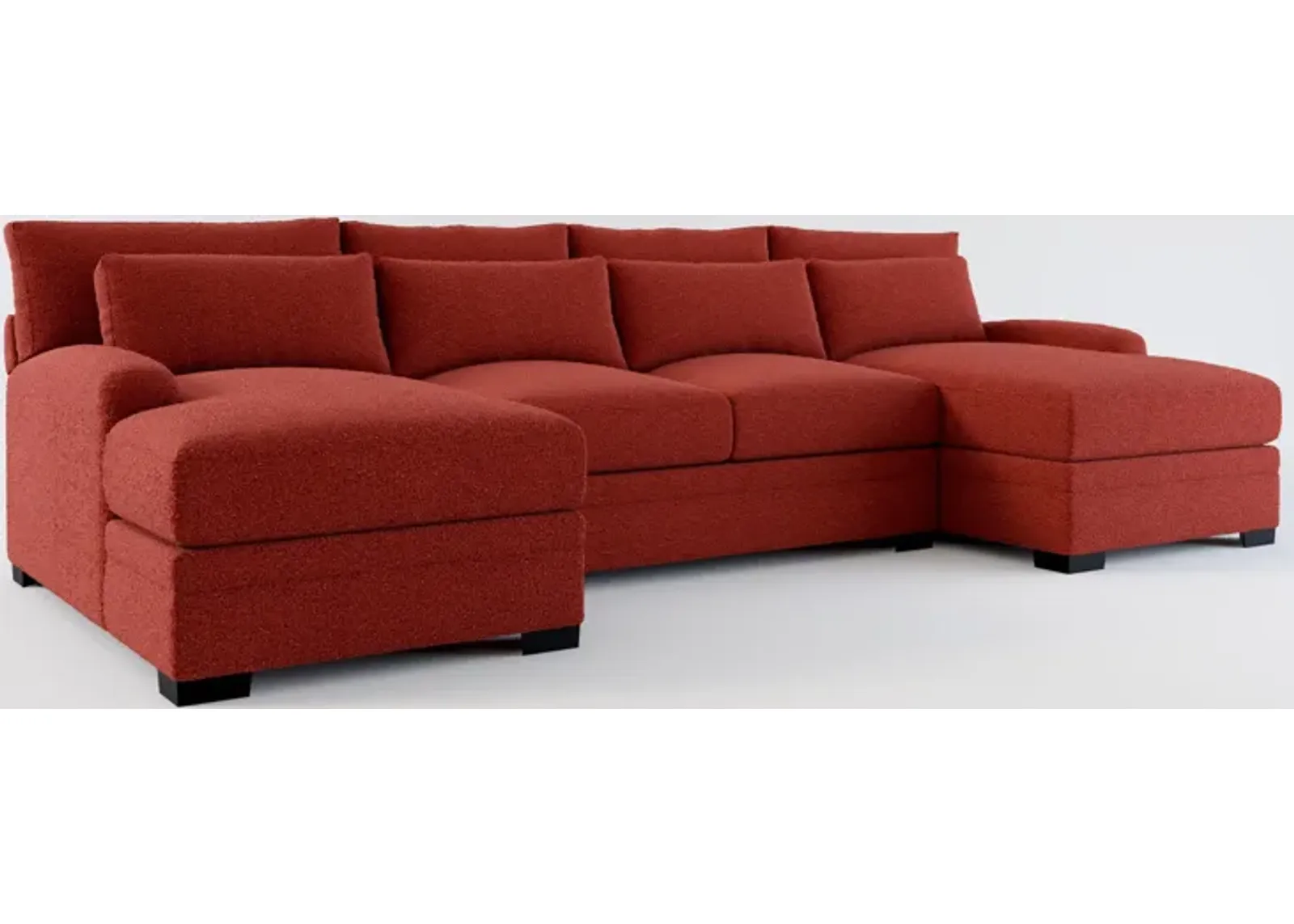 Winston Hybrid Comfort 3-Piece Sectional with Dual Chaise - Bloke Brick