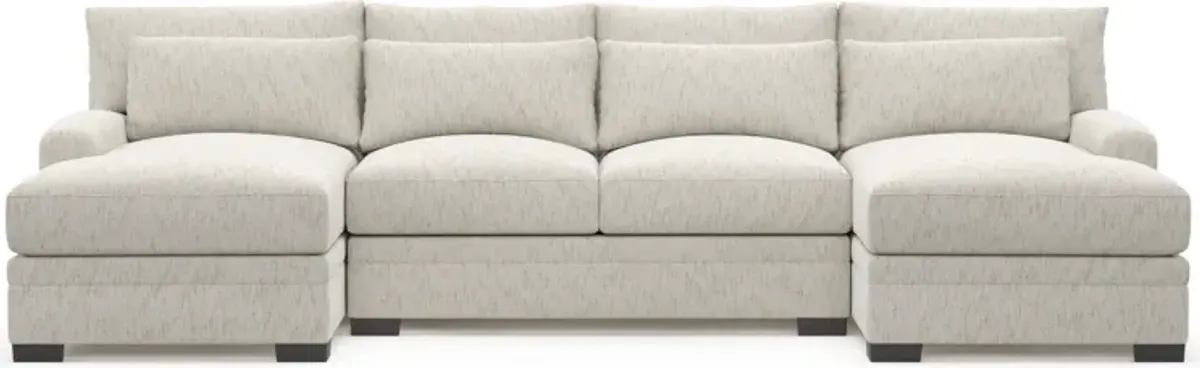 Winston Hybrid Comfort 3-Piece Sectional with Dual Chaise - P.T. Cream