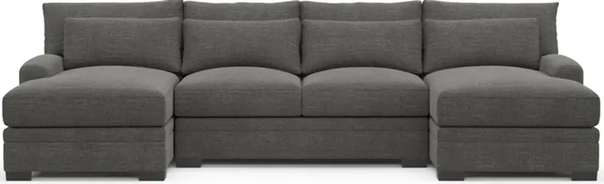 Winston Hybrid Comfort 3-Piece Sectional with Dual Chaise - Curious Charcoal