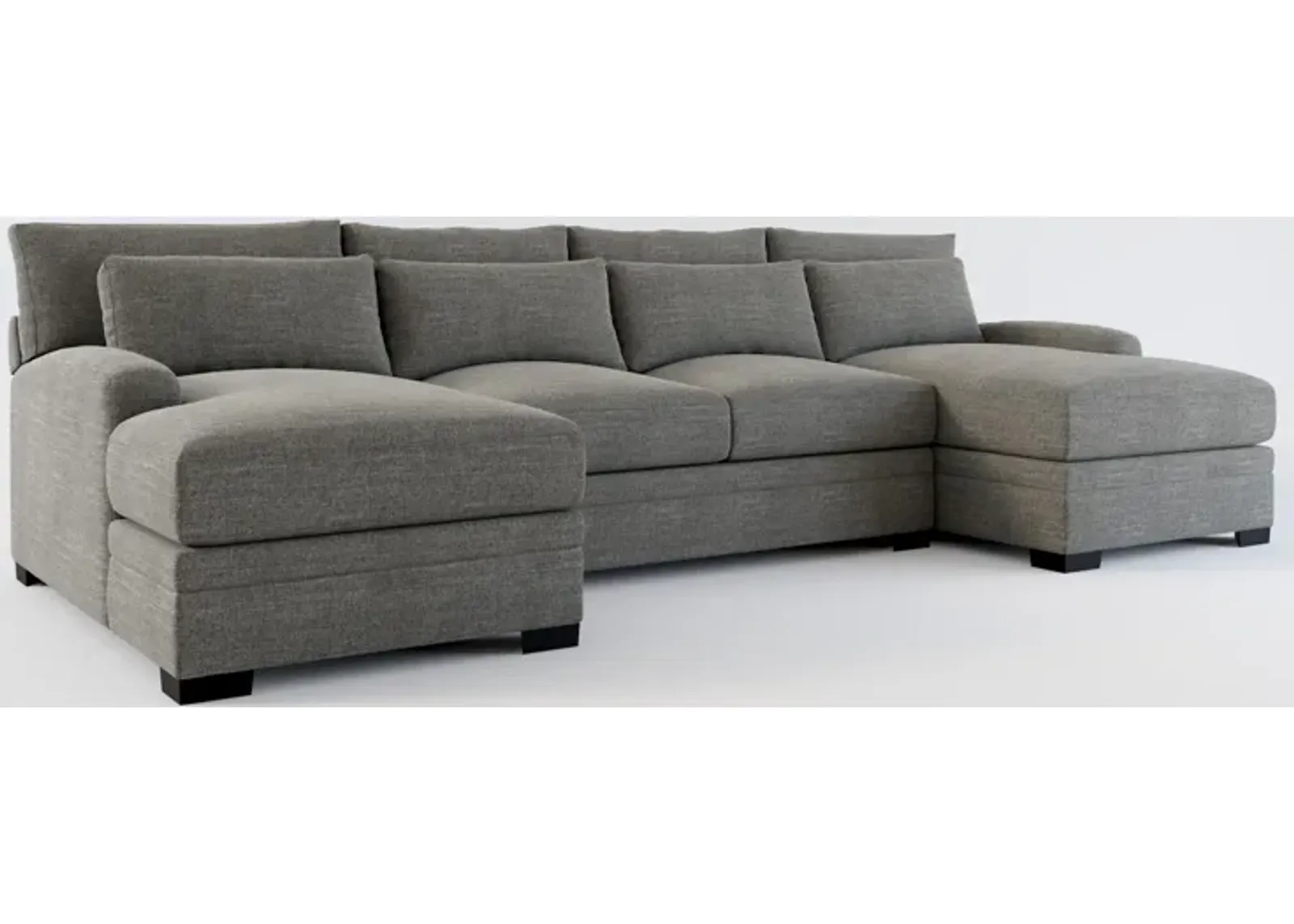 Winston Hybrid Comfort 3-Piece Sectional with Dual Chaise - Curious Charcoal