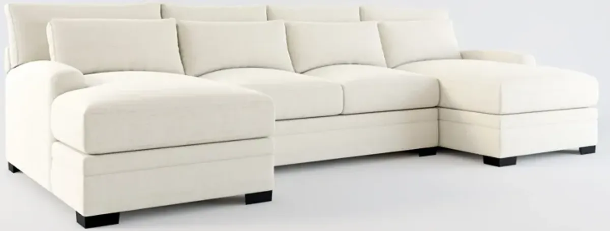 Winston Hybrid Comfort 3-Piece Sectional with Dual Chaise - Curious Pearl