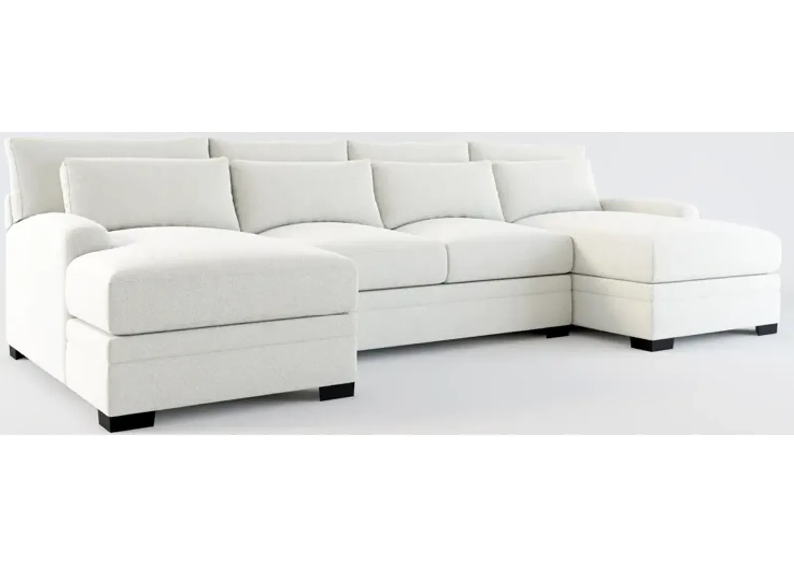 Winston Hybrid Comfort 3-Piece Sectional with Dual Chaise - Oslo Snow