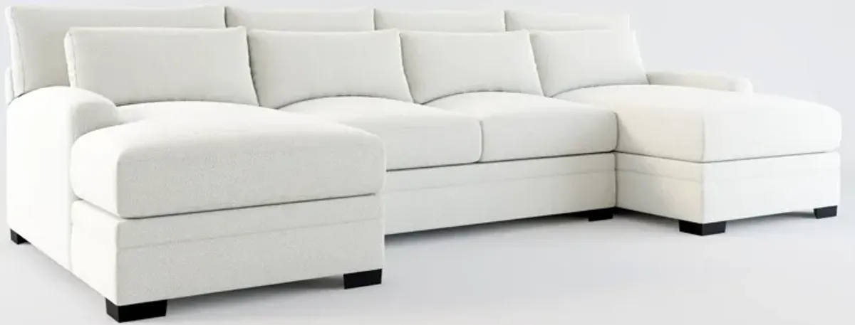 Winston Hybrid Comfort 3-Piece Sectional with Dual Chaise - Oslo Snow