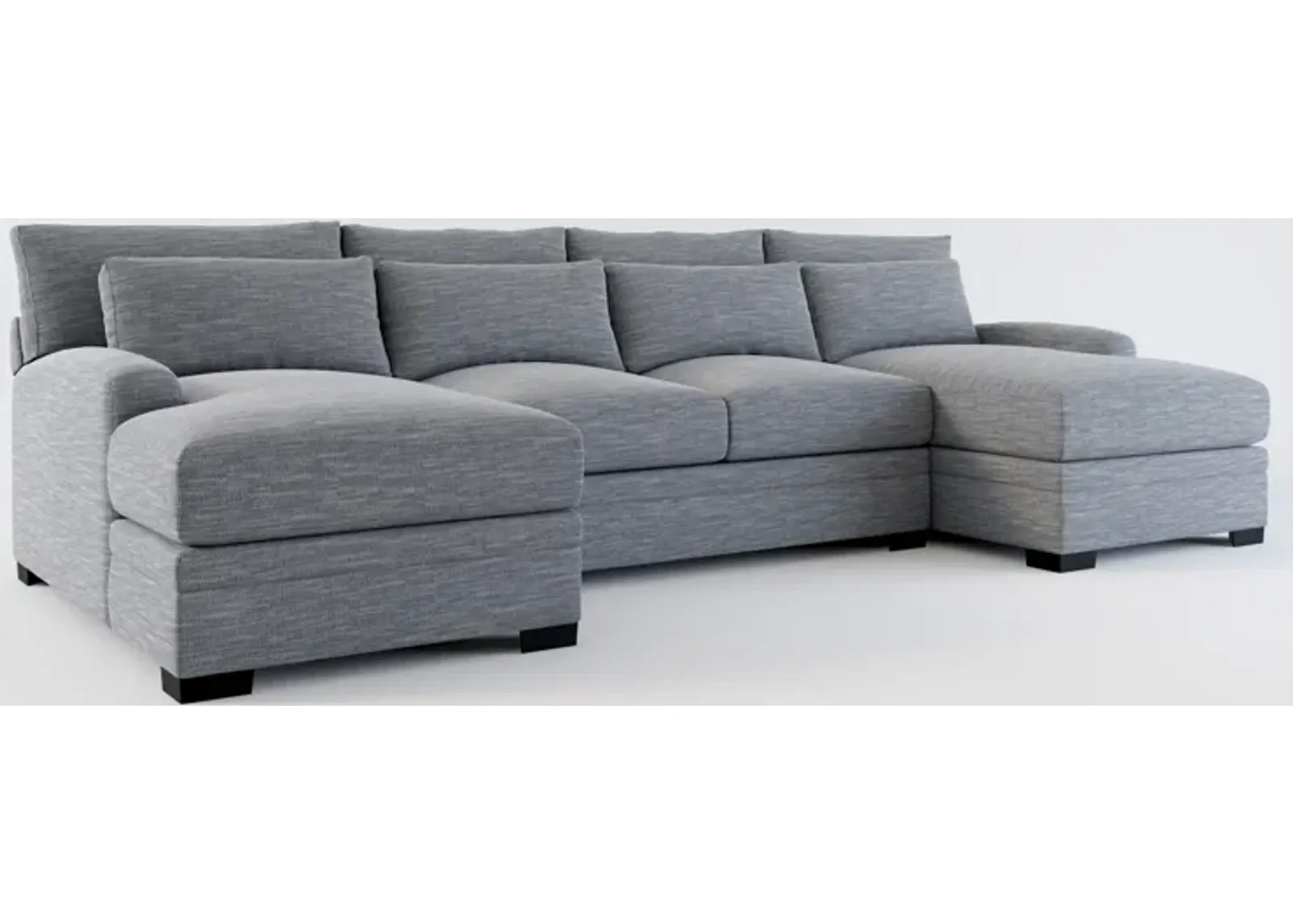 Winston Hybrid Comfort 3-Piece Sectional with Dual Chaise - Dudley Indigo