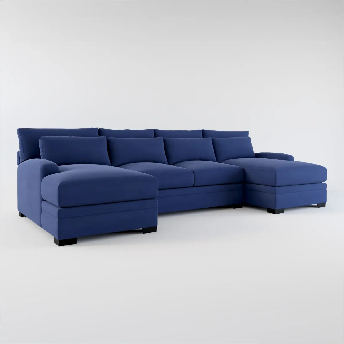 Winston Hybrid Comfort 3-Piece Sectional with Dual Chaise - Abington Indigo