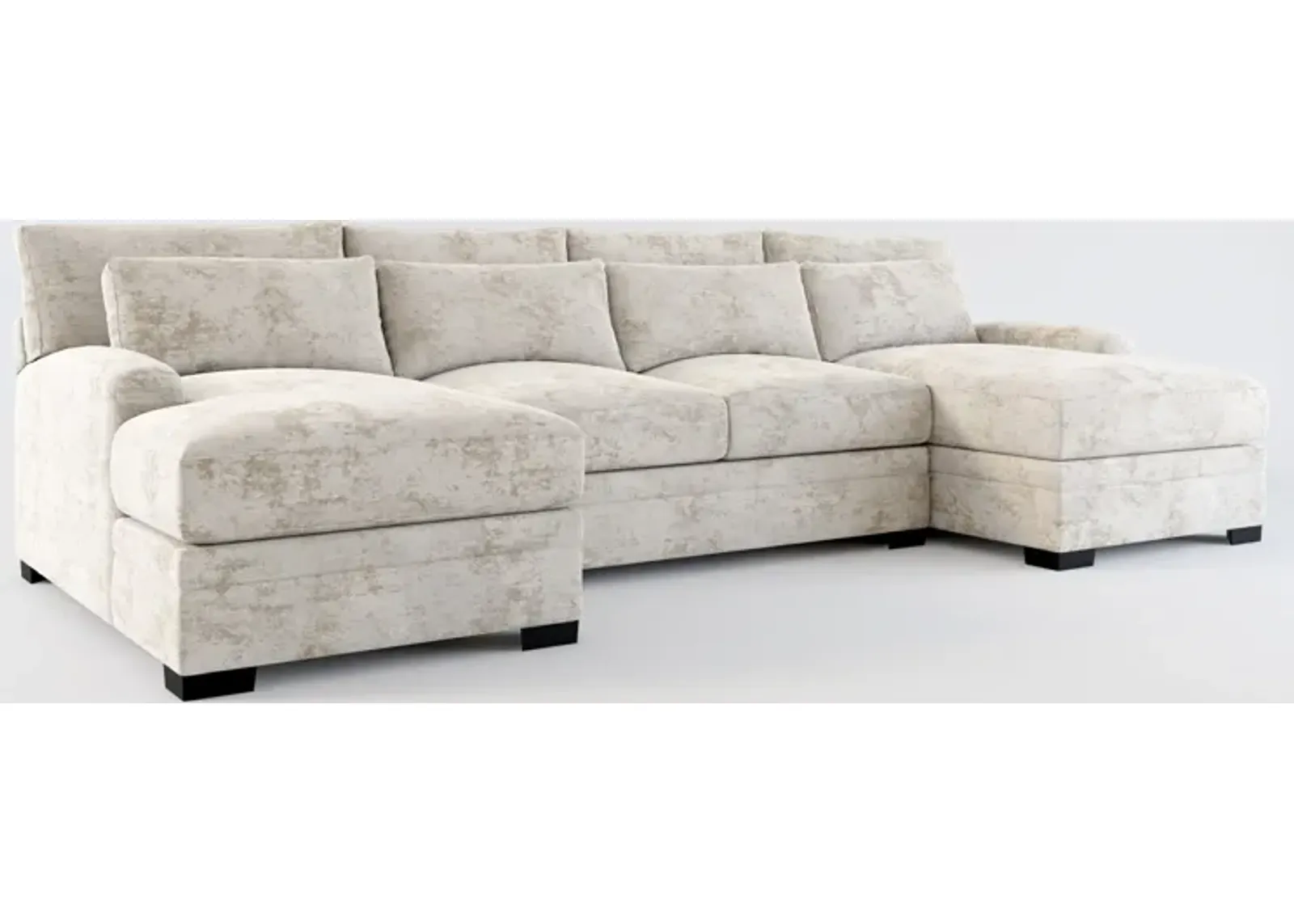 Winston Hybrid Comfort 3-Piece Sectional with Dual Chaise - Hearth Cement