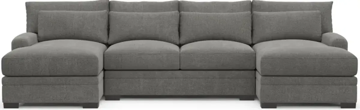 Winston Hybrid Comfort 3-Piece Sectional with Dual Chaise - Living Large Charcoal