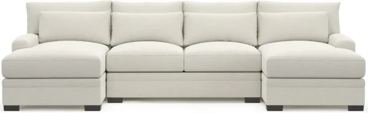 Winston Hybrid Comfort 3-Piece Sectional with Dual Chaise - Living Large White