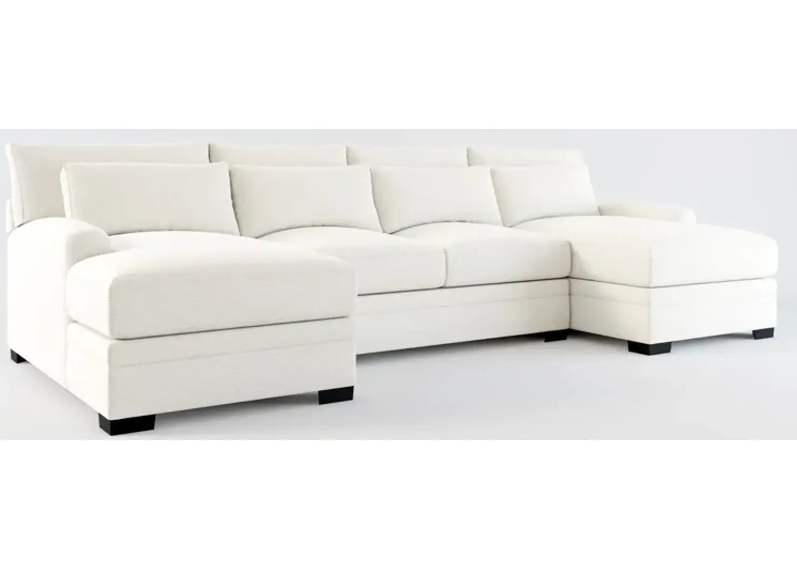 Winston Hybrid Comfort 3-Piece Sectional with Dual Chaise - Living Large White