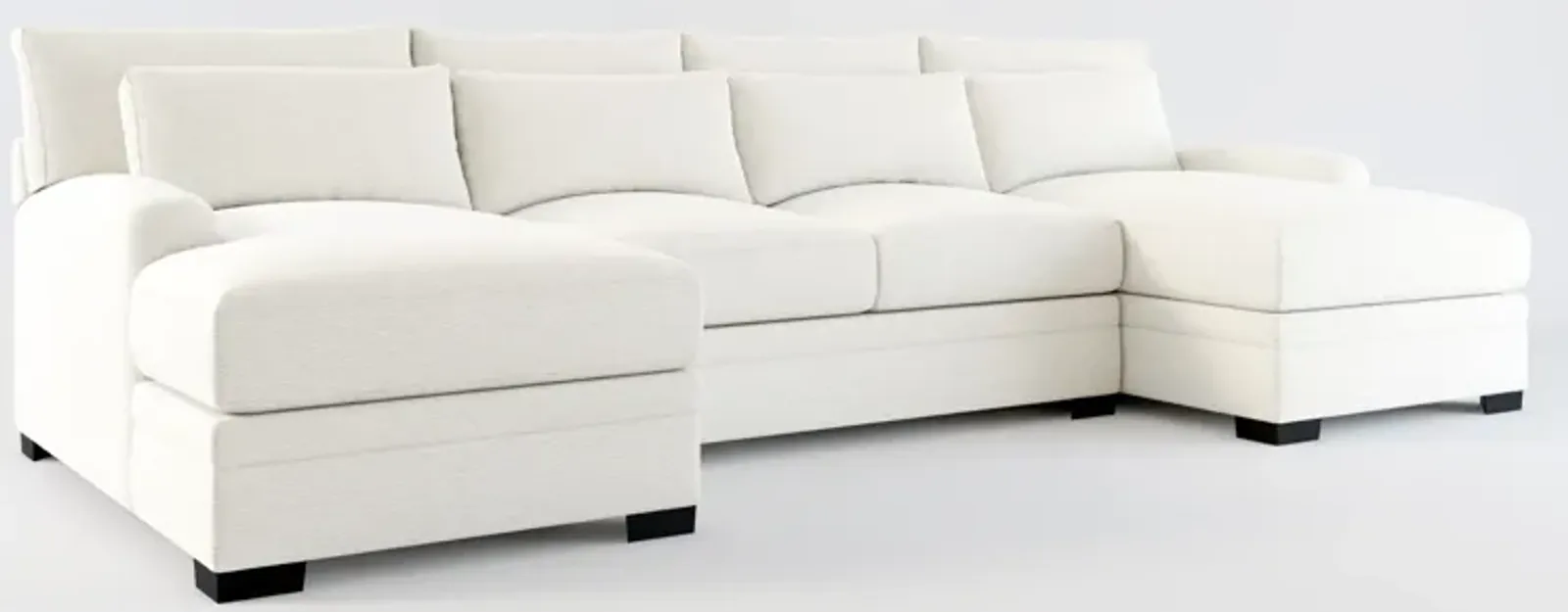 Winston Hybrid Comfort 3-Piece Sectional with Dual Chaise - Living Large White