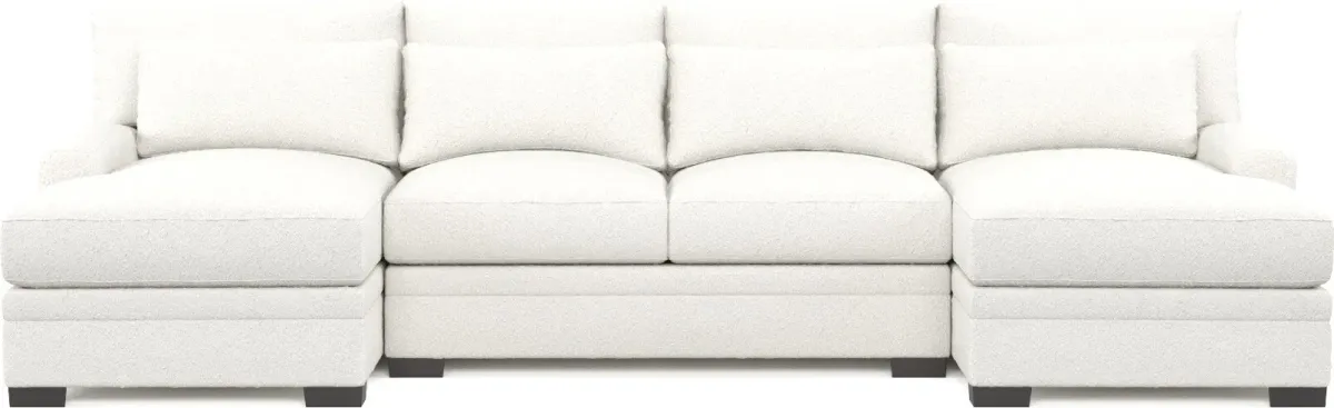 Winston Hybrid Comfort 3-Piece Sectional with Dual Chaise - Bloke Snow