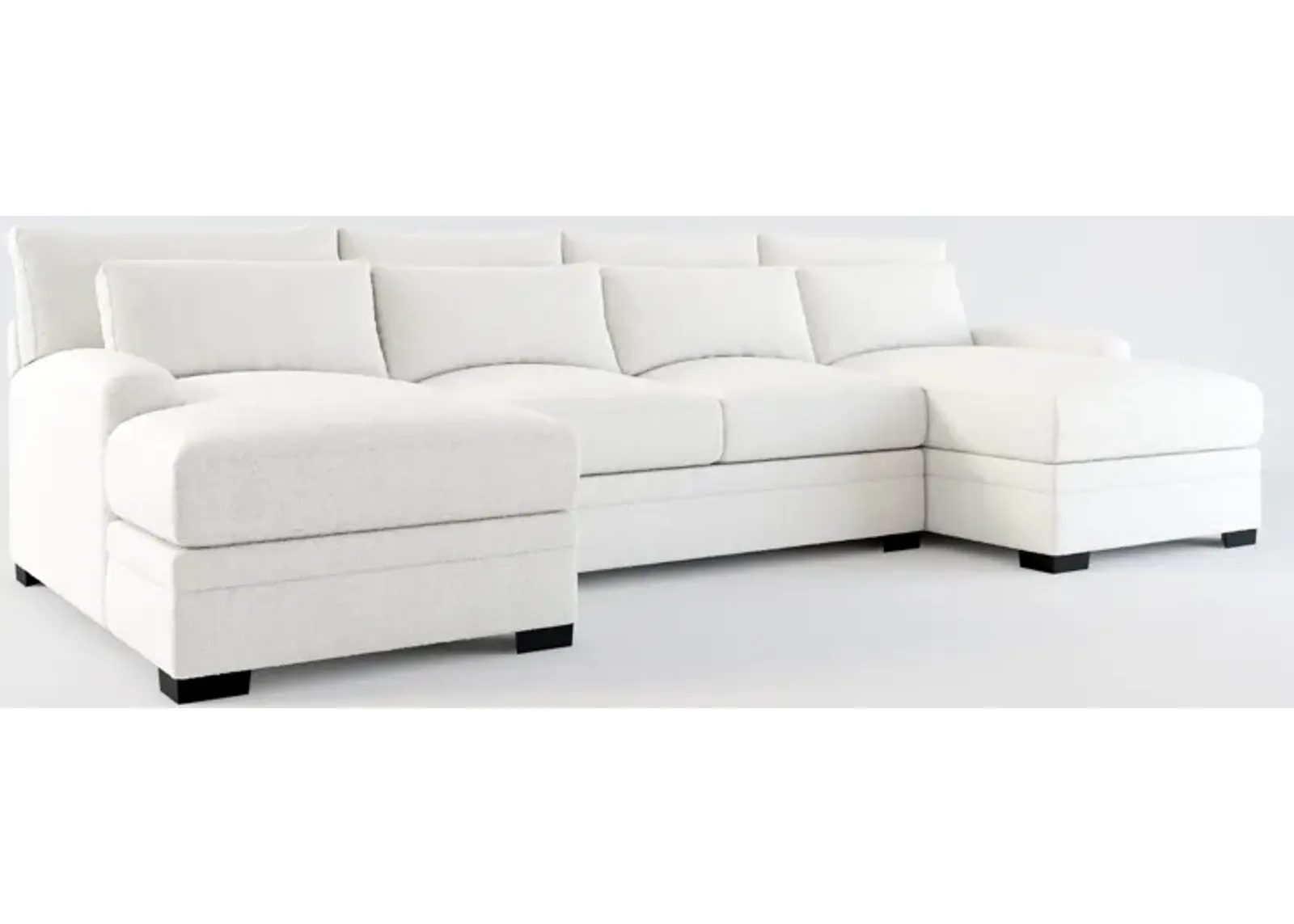 Winston Hybrid Comfort 3-Piece Sectional with Dual Chaise - Bloke Snow