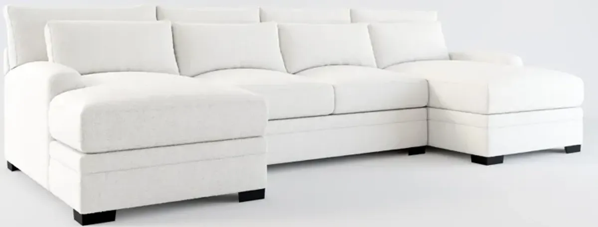 Winston Hybrid Comfort 3-Piece Sectional with Dual Chaise - Bloke Snow