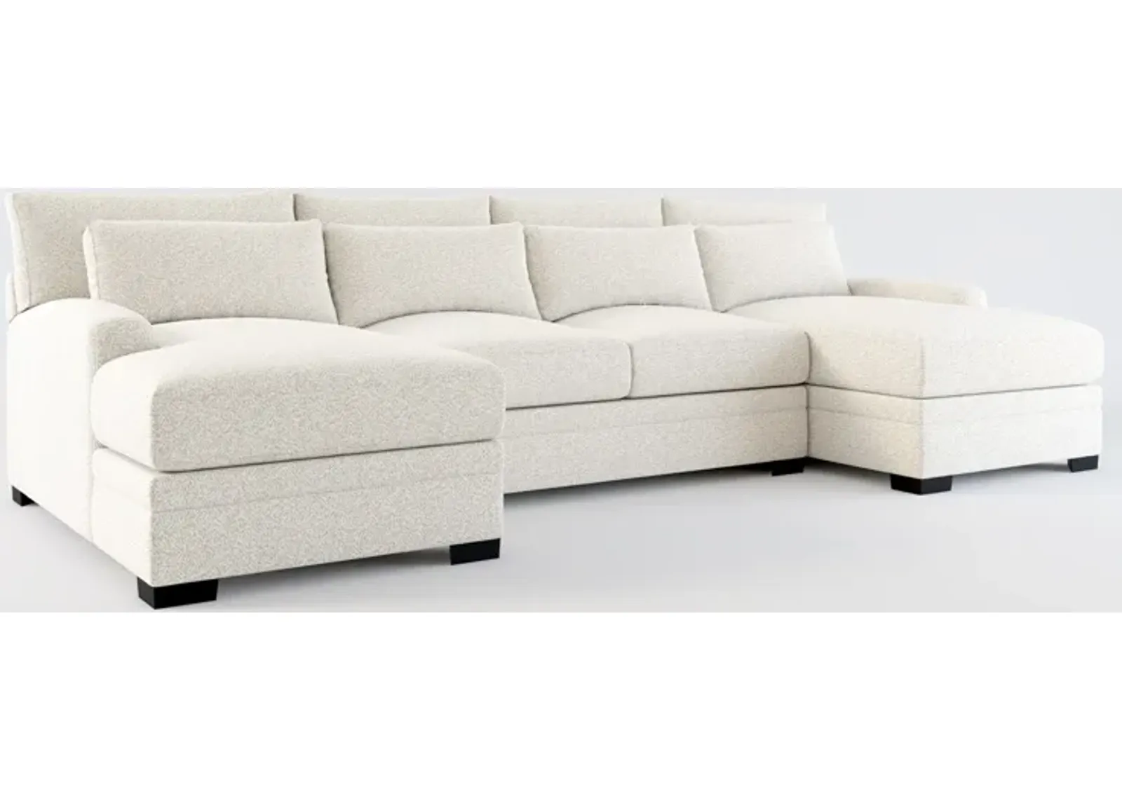 Winston Hybrid Comfort 3-Piece Sectional with Dual Chaise - Muse Stone