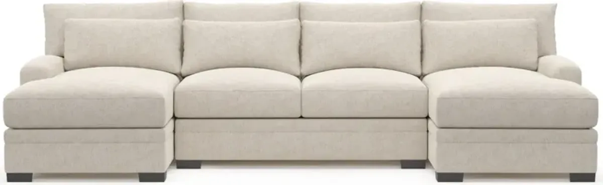 Winston Hybrid Comfort 3-Piece Sectional with Dual Chaise - M Ivory