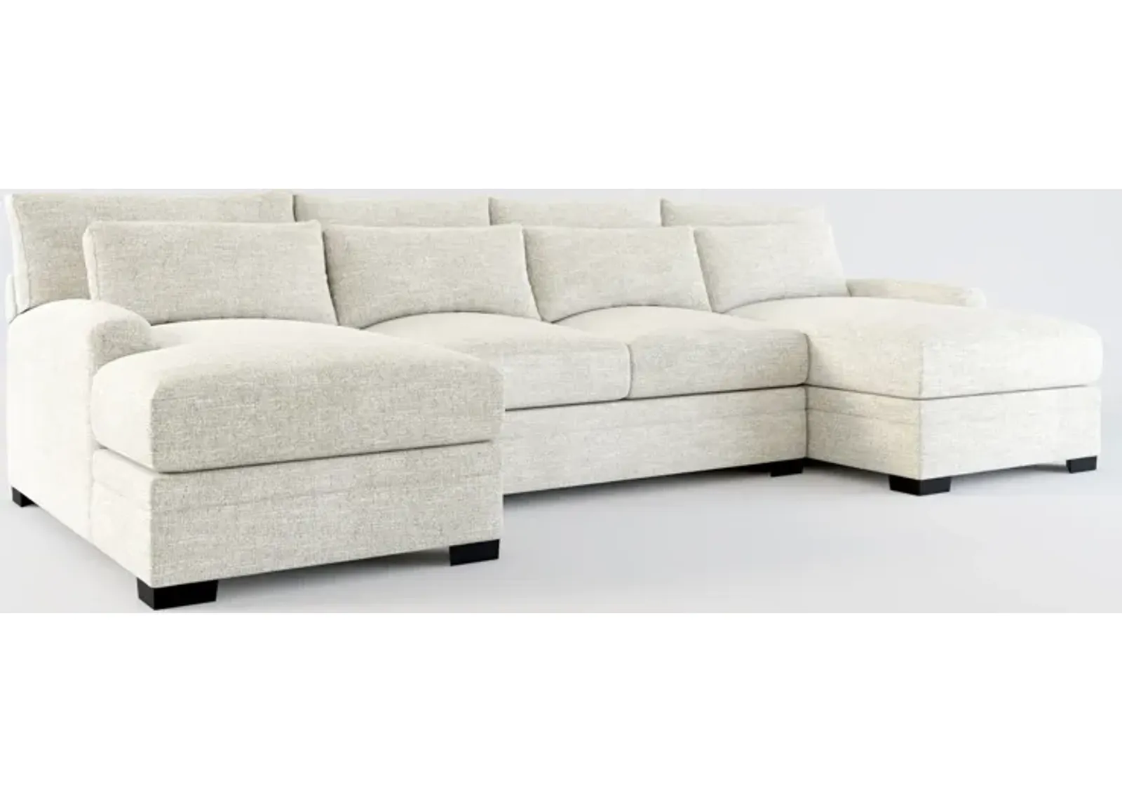 Winston Hybrid Comfort 3-Piece Sectional with Dual Chaise - M Ivory