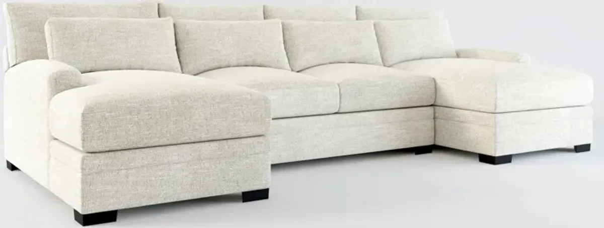 Winston Hybrid Comfort 3-Piece Sectional with Dual Chaise - M Ivory