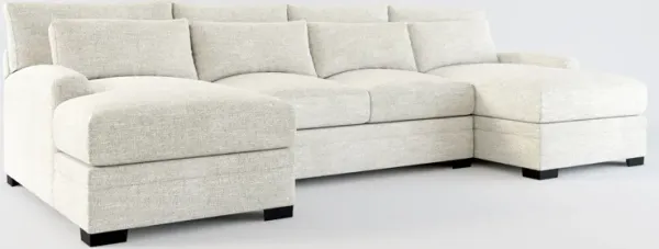 Winston Hybrid Comfort 3-Piece Sectional with Dual Chaise - M Ivory