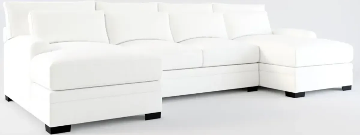 Winston Foam Comfort 3-Piece Sectional with Dual Chaise - Contessa Vanilla