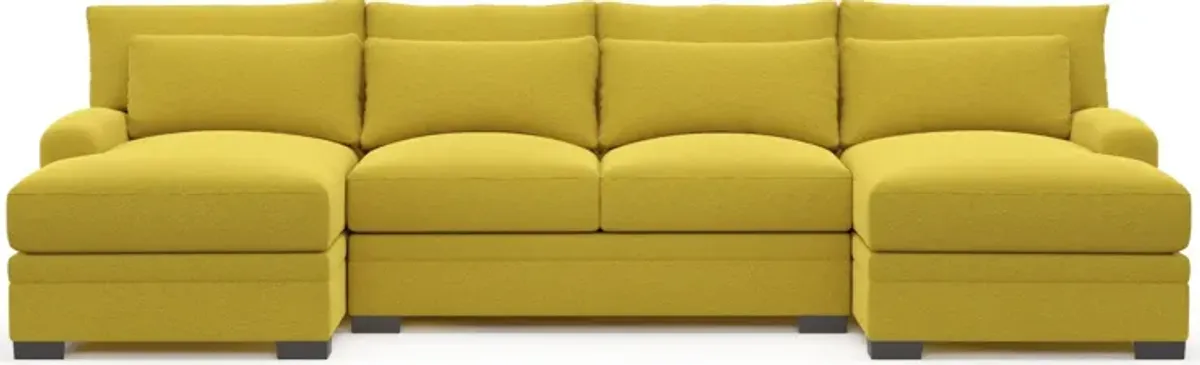 Winston Foam Comfort 3-Piece Sectional with Dual Chaise - Bloke Goldenrod