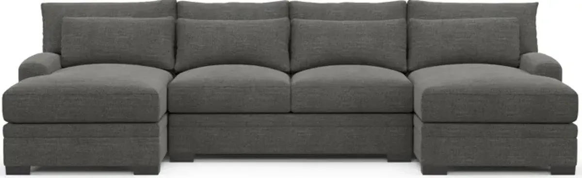 Winston Foam Comfort 3-Piece Sectional with Dual Chaise - Curious Charcoal