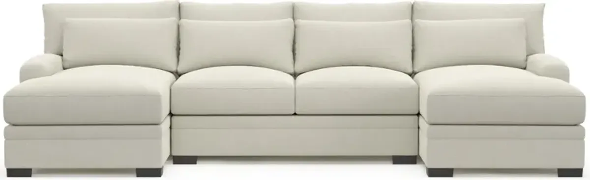 Winston Foam Comfort 3-Piece Sectional with Dual Chaise - Anders Ivory