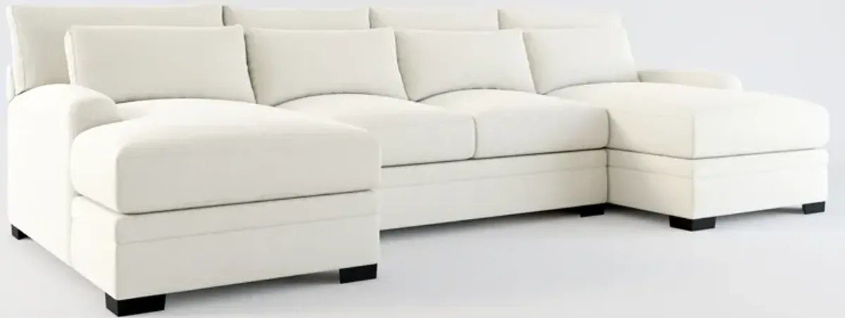 Winston Foam Comfort 3-Piece Sectional with Dual Chaise - Anders Ivory