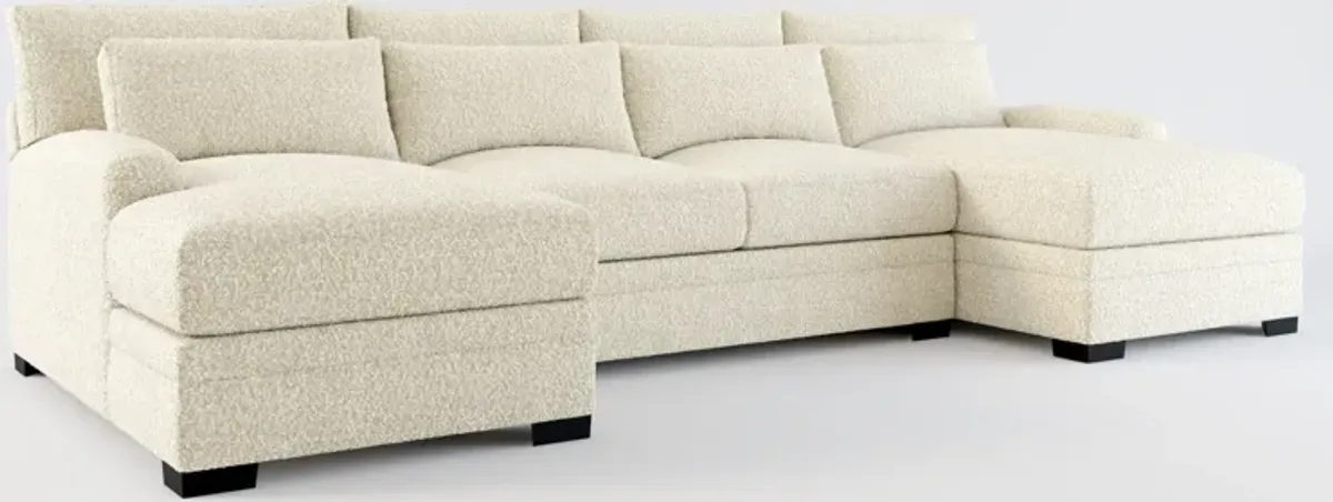 Winston Foam Comfort 3-Piece Sectional with Dual Chaise - Bloke Cotton