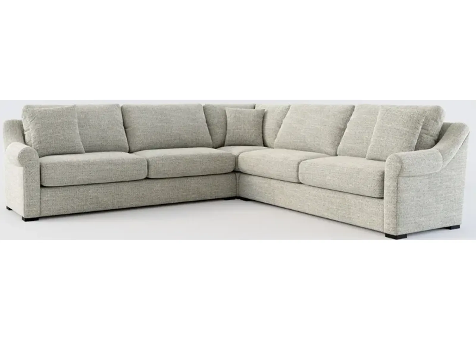 Bowery Foam Comfort 3-Piece Sectional- Burmese Granite