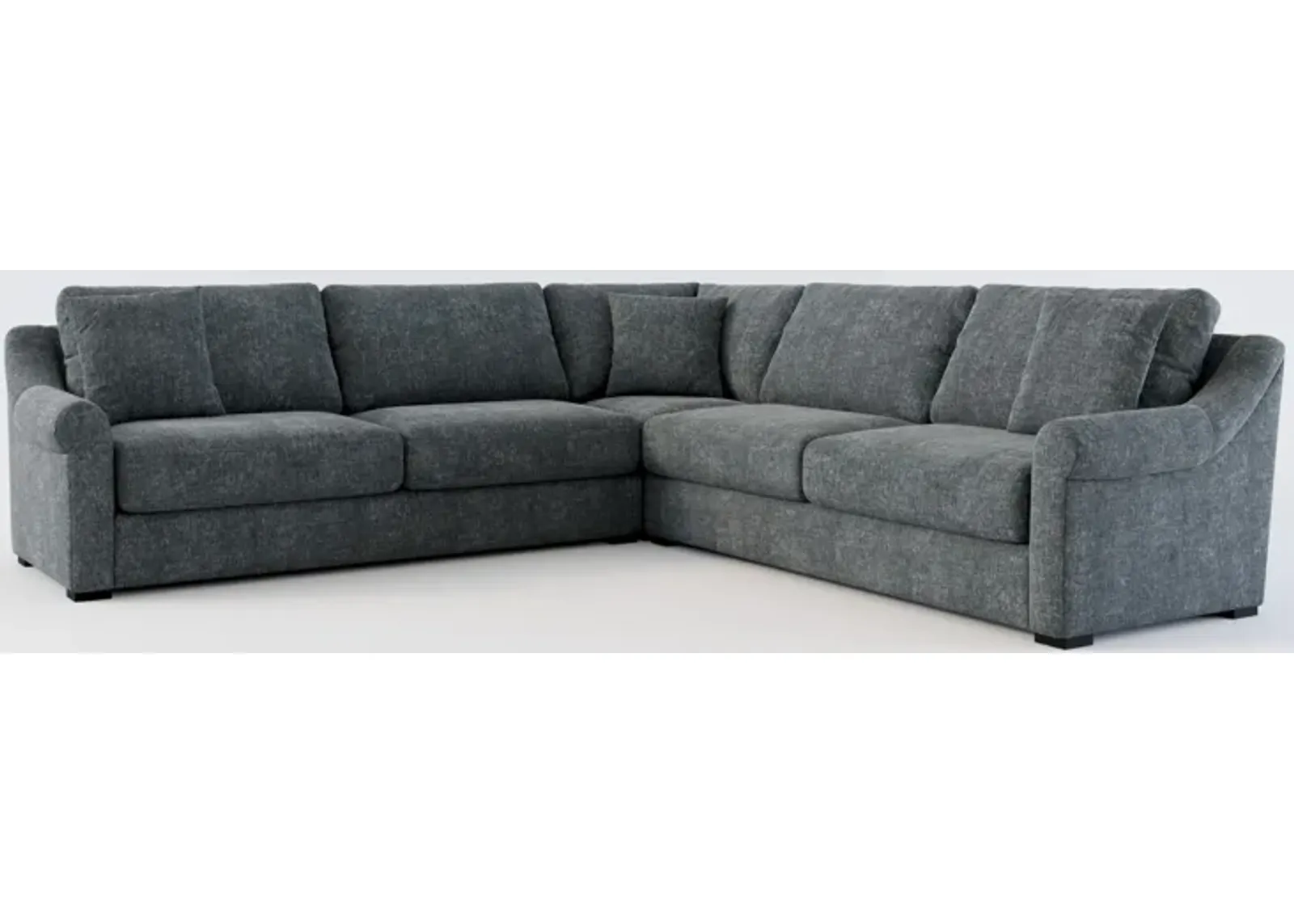 Bowery Foam Comfort 3-Piece Sectional - Contessa Shadow