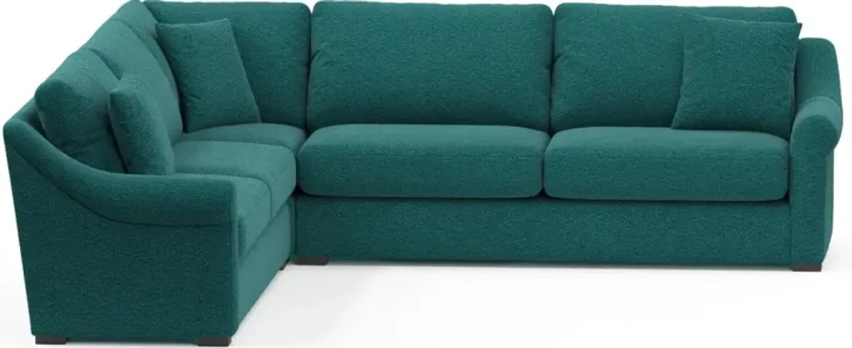 Bowery Foam Comfort 3-Piece Sectional - Bloke Peacock