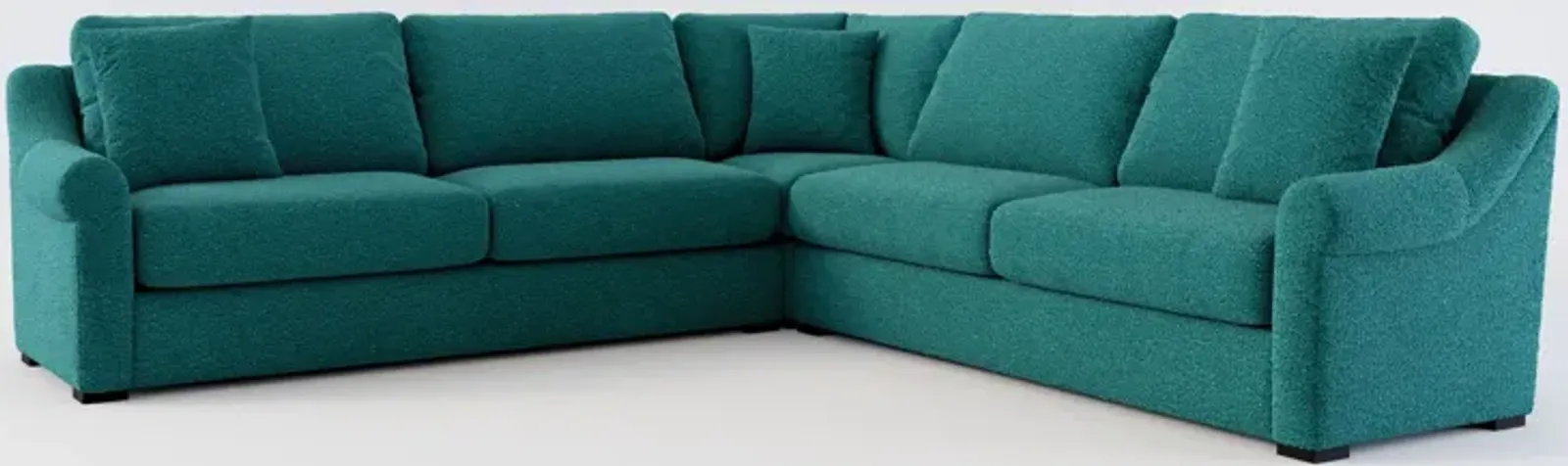 Bowery Foam Comfort 3-Piece Sectional - Bloke Peacock