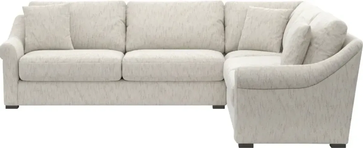 Bowery Foam Comfort 25"D 3-Piece Sectional - P.T. Cream