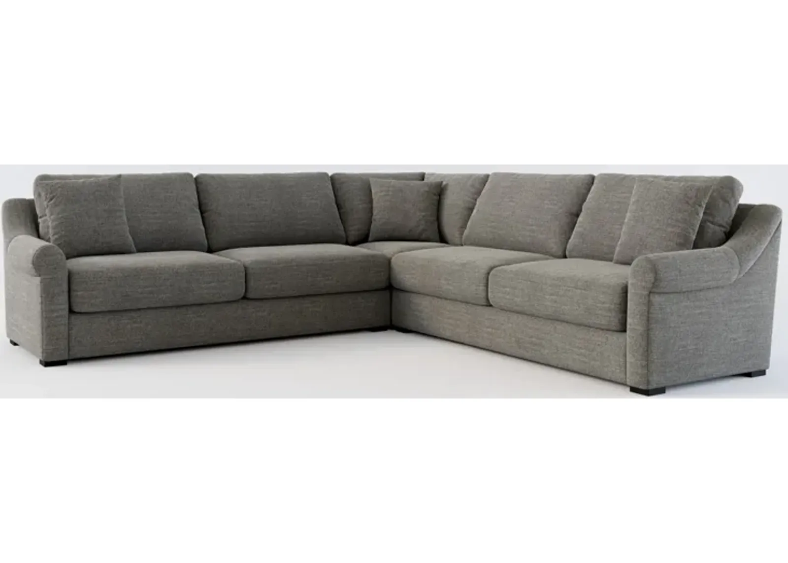 Bowery Foam Comfort 3-Piece Sectional - Curious Charcoal