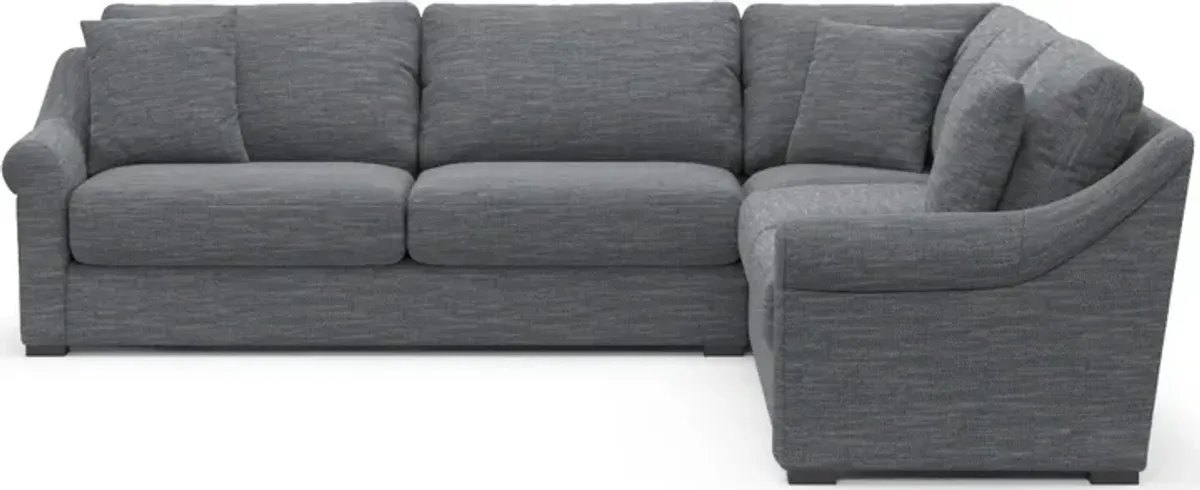 Bowery Foam Comfort 3-Piece Sectional - Dudley Indigo