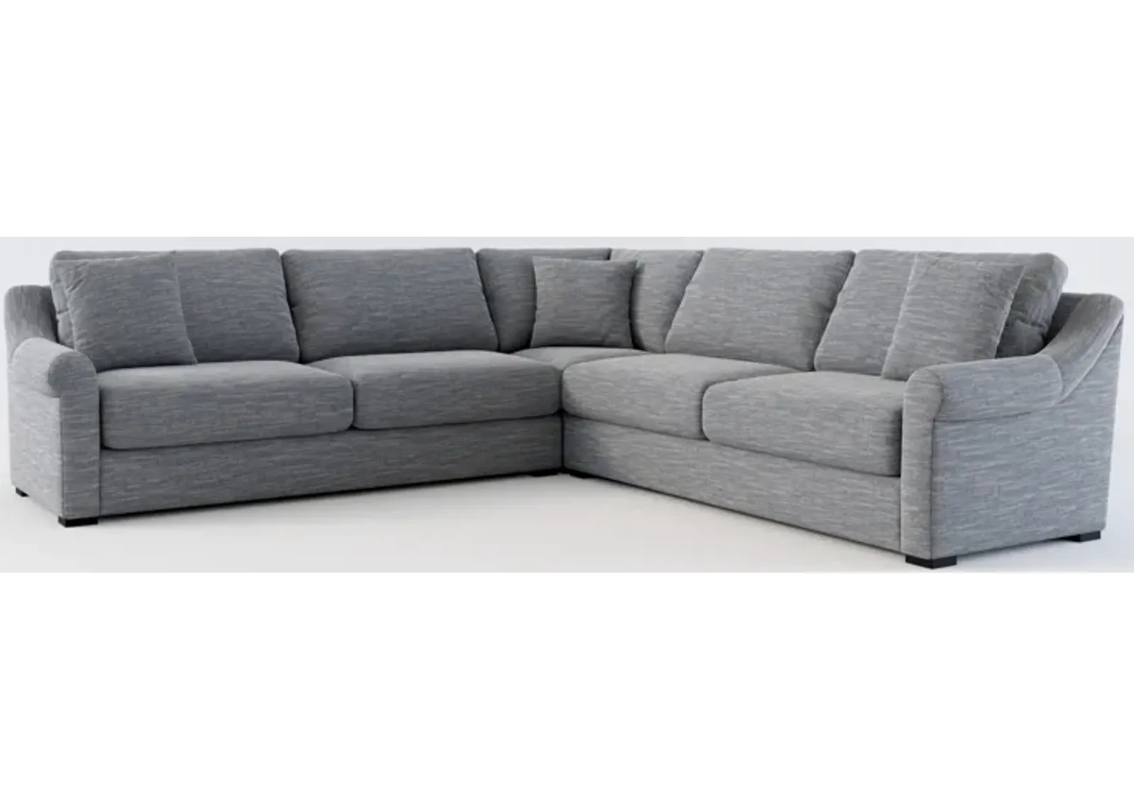 Bowery Foam Comfort 3-Piece Sectional - Dudley Indigo