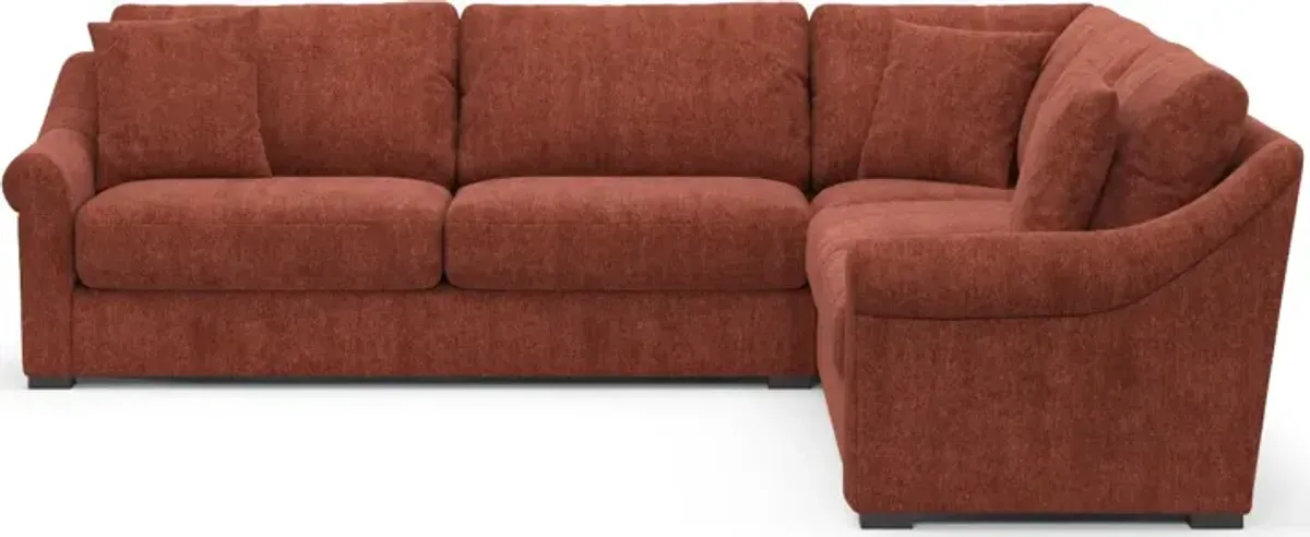 Bowery Foam Comfort 3-Piece Sectional - Contessa Paprika