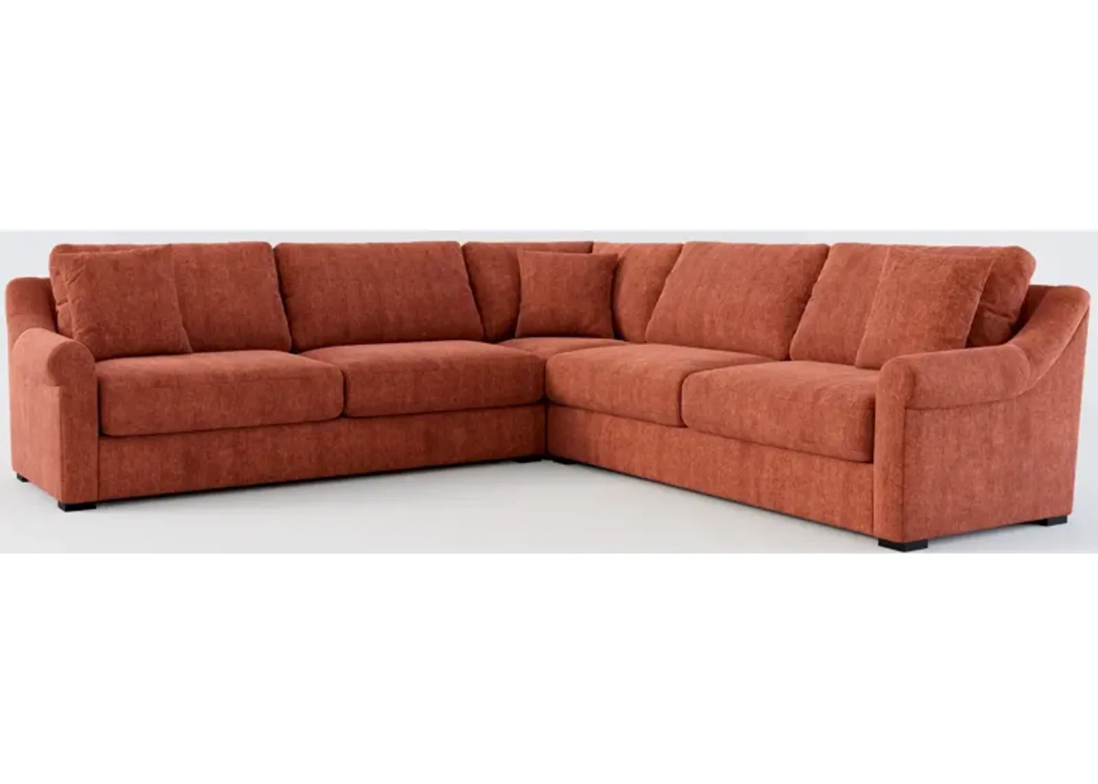 Bowery Foam Comfort 3-Piece Sectional - Contessa Paprika