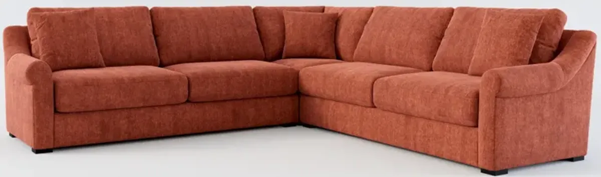 Bowery Foam Comfort 3-Piece Sectional - Contessa Paprika