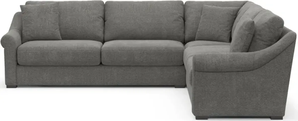 Bowery Foam Comfort 3-Piece Sectional - Living Large Charcoal